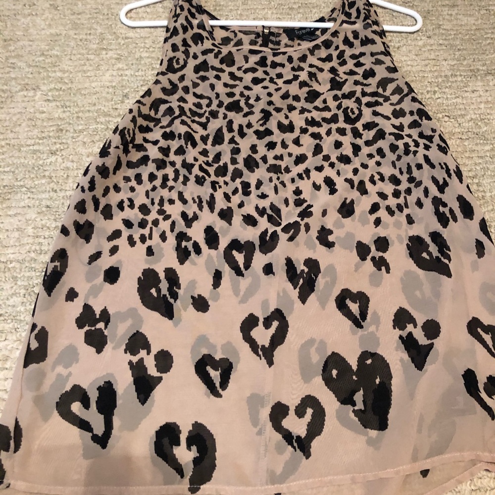 Sheer cheetah print tank